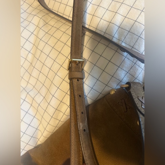 Lauren Ralph Lauren Beige Suede Fringe Shoulder Bag - Picture 5 of 10